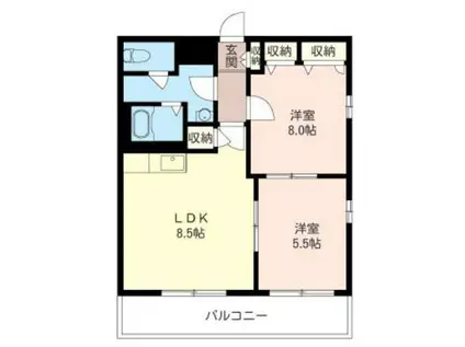 アテッサB棟(2LDK/3階)の間取り写真