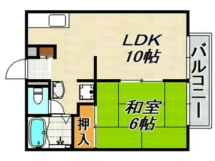 須磨ガーデンハイツ(1LDK/2階)の間取り写真
