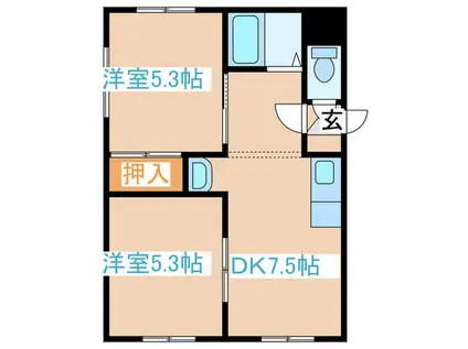 リザーブひばりが丘(2DK/4階)の間取り写真