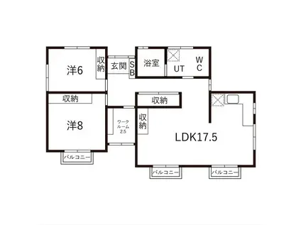 MSS清住台 離れ(2LDK/2階)の間取り写真