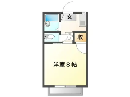 片岡コーポ C(1K/1階)の間取り写真