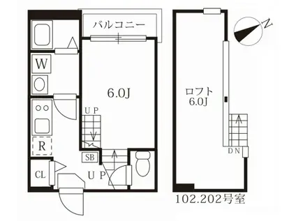 ハーモニーテラス鳴海町(1K/1階)の間取り写真