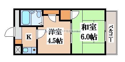 マンションプレザント(2K/9階)の間取り写真