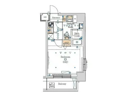 HYS田端IIウエスト(1K/10階)の間取り写真