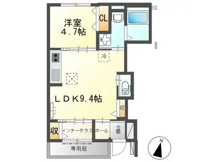 MSIII(1LDK/1階)の間取り写真