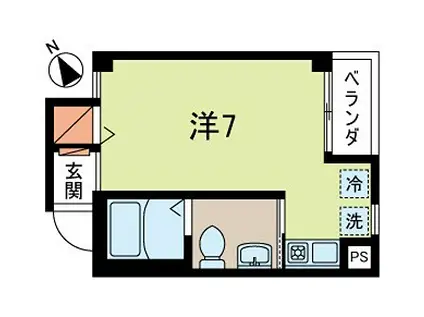 サットンプレイス春日(1K/1階)の間取り写真