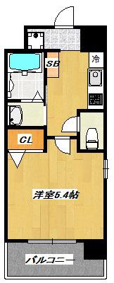 スプランディッド元町山手(1K/3階)の間取り写真