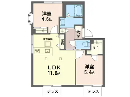 ルノアール横山(2LDK/1階)の間取り写真