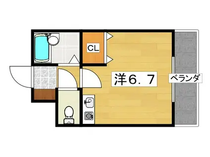 ポポハイツ(1K/2階)の間取り写真