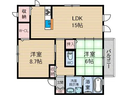 ブリーゼ(2LDK/1階)の間取り写真
