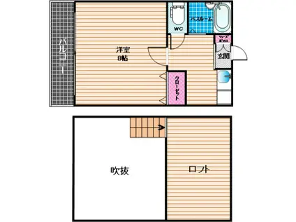 ラルジュ・ボン(1K/1階)の間取り写真