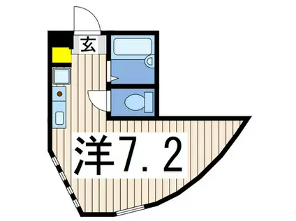 プルメリアガーデン(ワンルーム/1階)の間取り写真