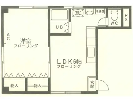 さくら荘(1LDK/6階)の間取り写真