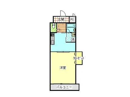 M.ウィル(1DK/2階)の間取り写真