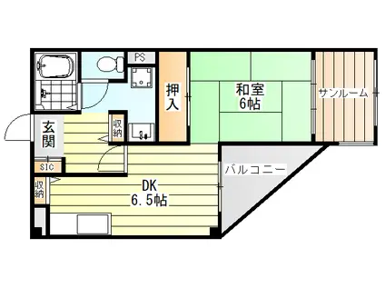 アクシス淡路アルテハイム(1DK/4階)の間取り写真
