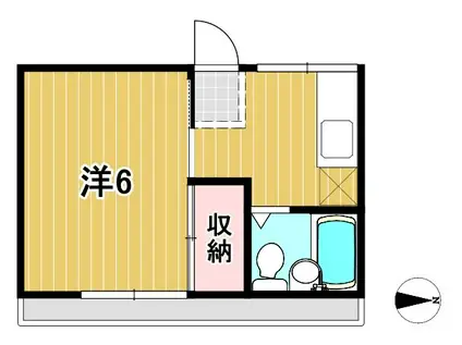 プチロワイヤル(1K/2階)の間取り写真