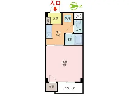 光陽フラッツ(1DK/2階)の間取り写真