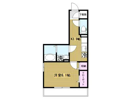 レ・セーナアサカII(1K/3階)の間取り写真