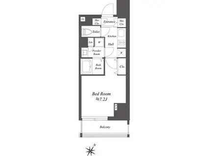 ブランシエスタ北品川(1K/10階)の間取り写真