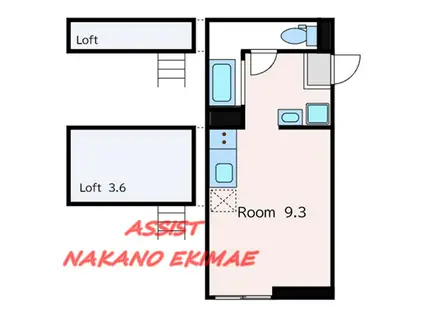 クレインウッド(ワンルーム/2階)の間取り写真