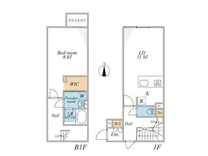 リーガランド四谷アネックス(1LDK/1階)の間取り写真
