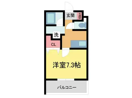 プライムコート宝塚(1K/1階)の間取り写真