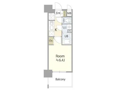 エスリード上前津LIVIA(1K/4階)の間取り写真