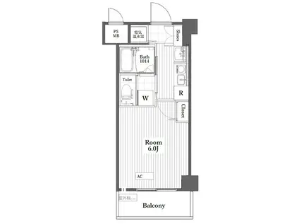 リバティ多摩川(1K/7階)の間取り写真