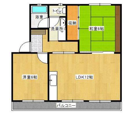 ヴィラコンフォート下俣南(2LDK/4階)の間取り写真