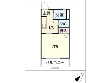 サンハウス東小鷹野(1K/2階)の間取り写真