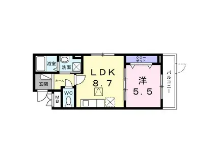 アビタ諸福(1LDK/1階)の間取り写真
