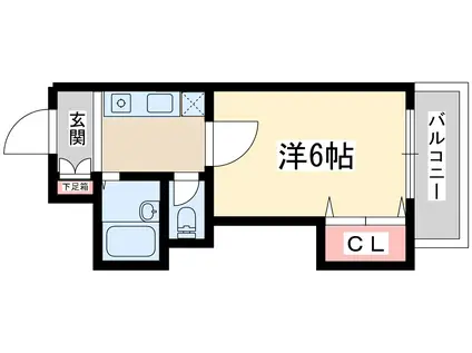 ノルデンハイム柴島(1K/1階)の間取り写真