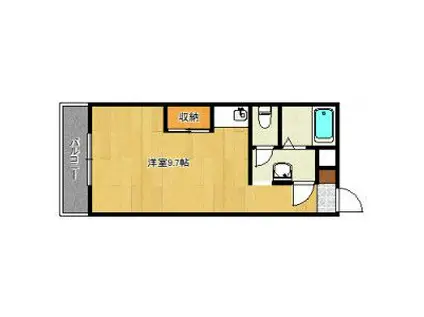 次郎丸ヴィレッタ(ワンルーム/2階)の間取り写真