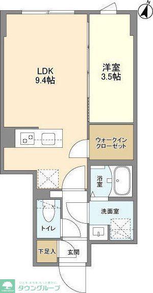 ウェルスクエア駒場東大前(1LDK/1階)の間取り写真