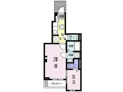 オークフォレスト明和II(1SK/1階)の間取り写真