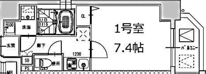 ミラージュパレス上本町(1K/11階)の間取り写真