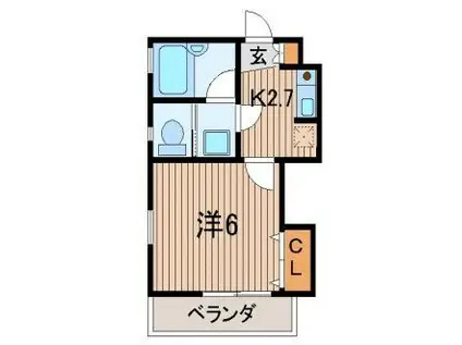 ゴールドクレスト(1K/2階)の間取り写真