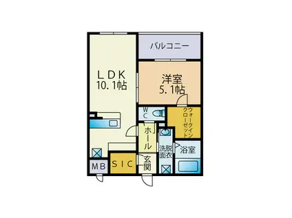 メゾン・ド・リジエール(1LDK/2階)の間取り写真