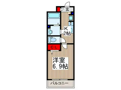 リブリ・風の丘ハウス(1K/3階)の間取り写真