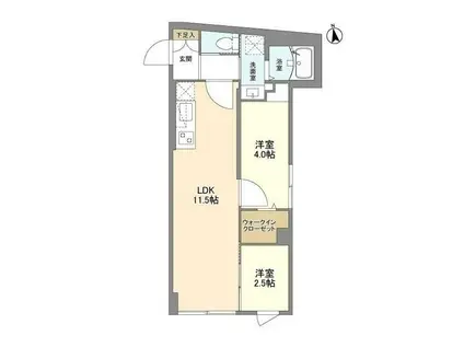 ボナール(1LDK/1階)の間取り写真