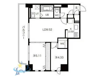 クレストタップ新横浜(1K/4階)の間取り写真
