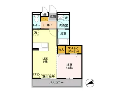 ウェルスクエア学芸大学Ⅱ(1K/4階)の間取り写真