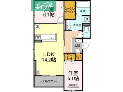 LE TREFLE(2LDK/3階)の間取り写真
