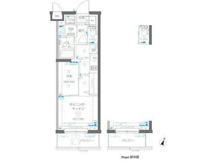 ZOOM蒲田イースト(1DK/4階)の間取り写真