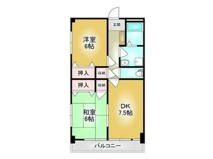 福富マンション(2DK/3階)の間取り写真