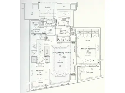 品川Vタワー(2LDK/4階)の間取り写真
