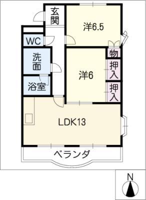 グレイススクエア(2LDK/3階)の間取り写真