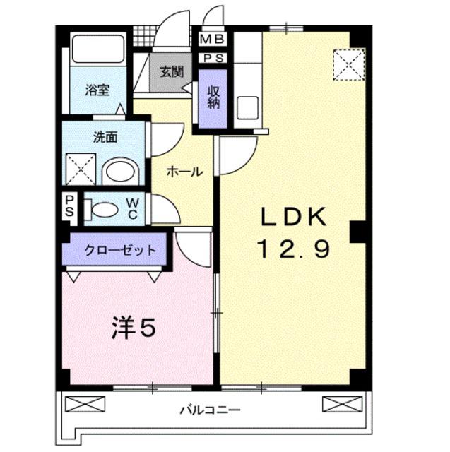 ヒルサイド スクエア(1LDK/2階)の間取り写真