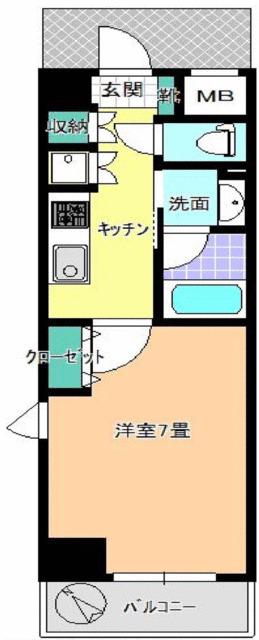 SKI西葛西(1K/4階)の間取り写真