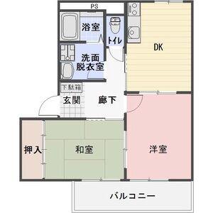 カーサフェリスII(2DK/1階)の間取り写真